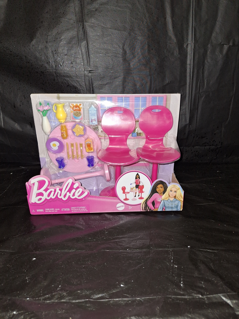 Barbie Pink Bistro Seating Set with Café Accessories